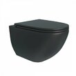 Унитаз подвесной Vinchi Teramo безободковый с быстросъемным сиденьем микролифт черный матовый VT11104H